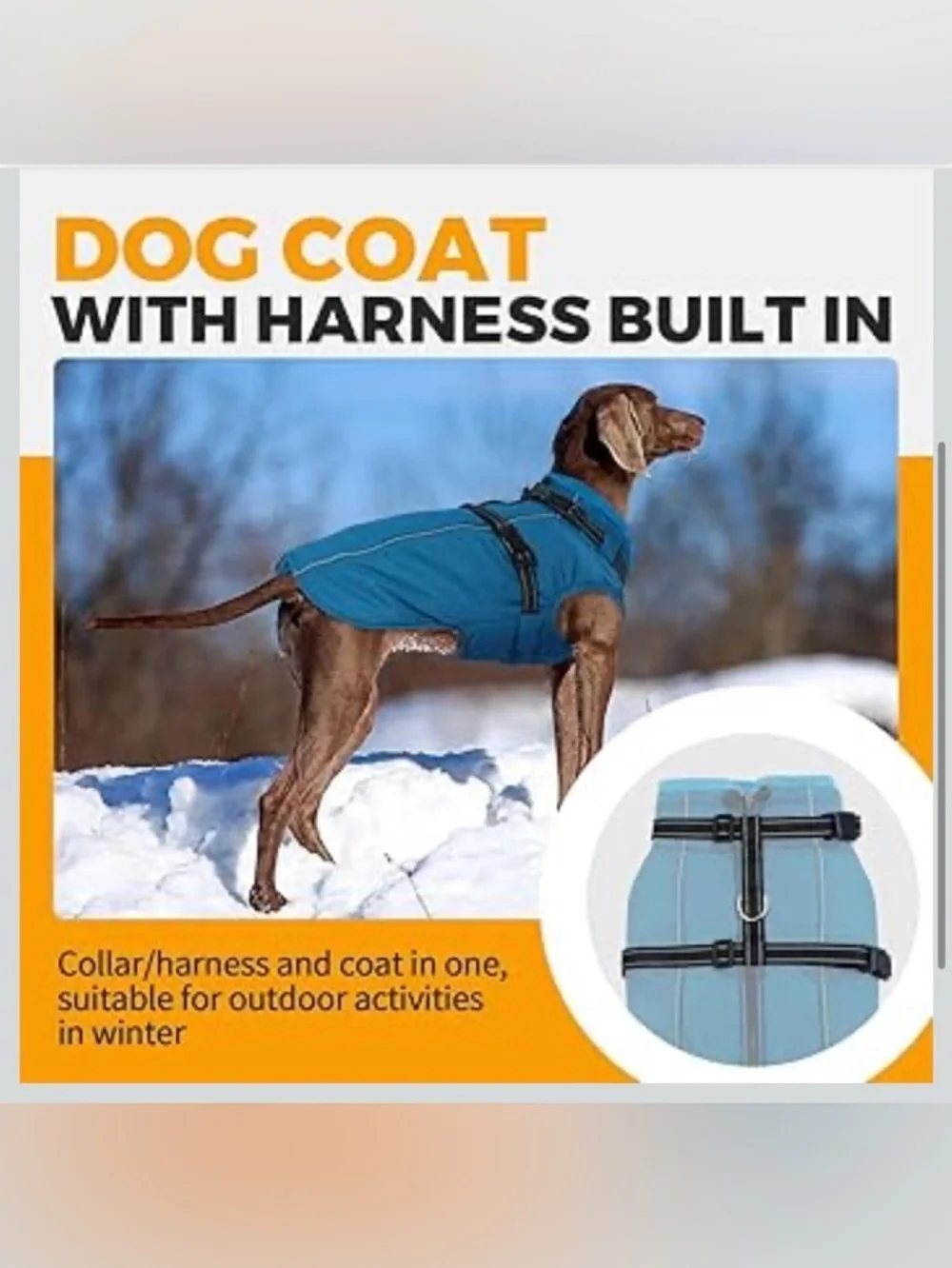 Lelepet Water/Windproof Dog Jacket With Reflective Harness Built In L 967/9